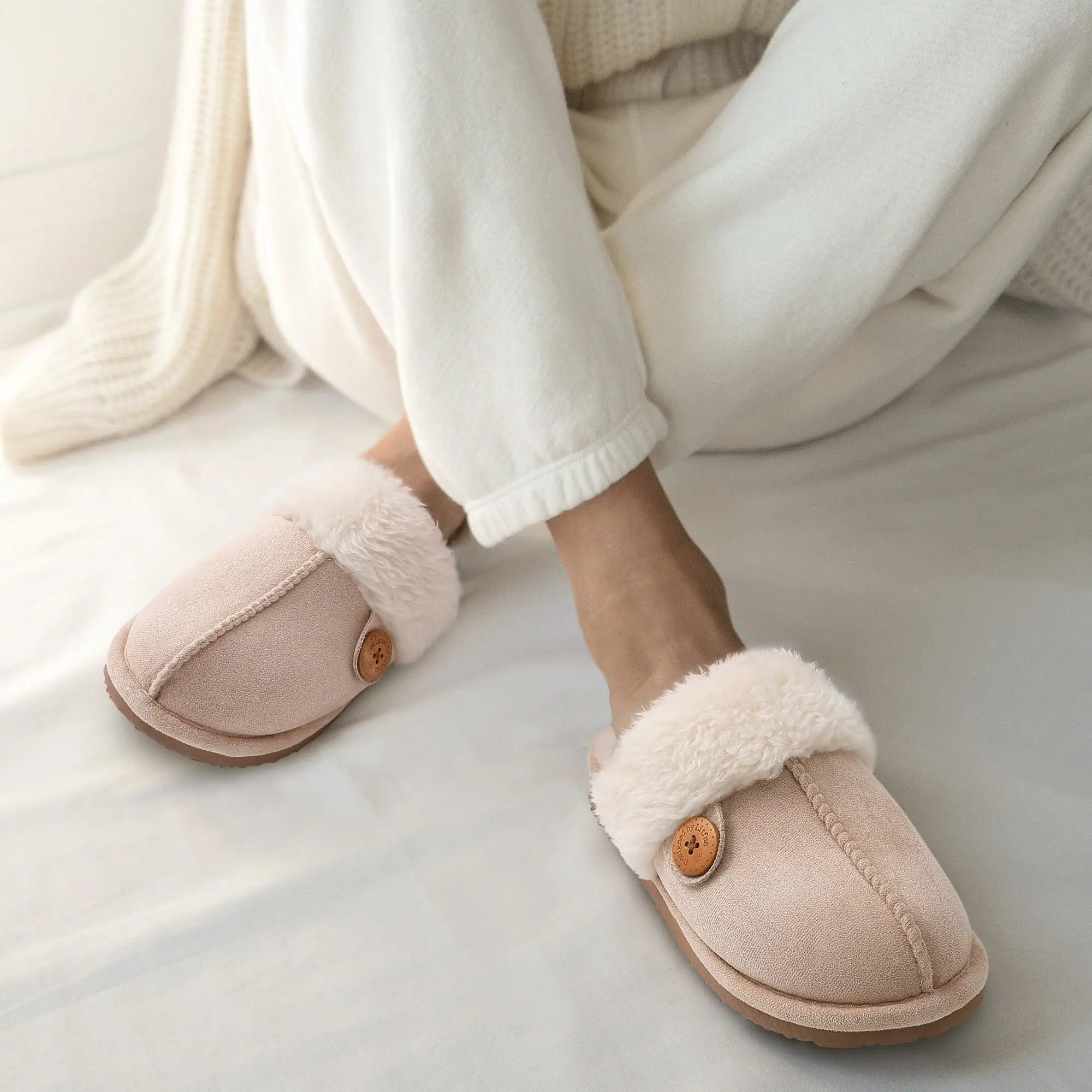 Women Slippers Warm Slippers Shevalues Fuzzy House Slippers for Women Winter