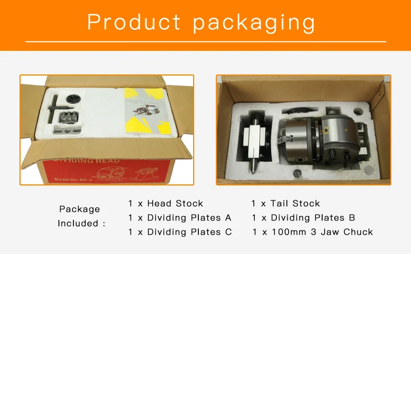 Dividing Head BS-0 5 Inch 3 Jaw Chuck Precision Semi Universal Dividing Head For Milling Machine Rotary Table