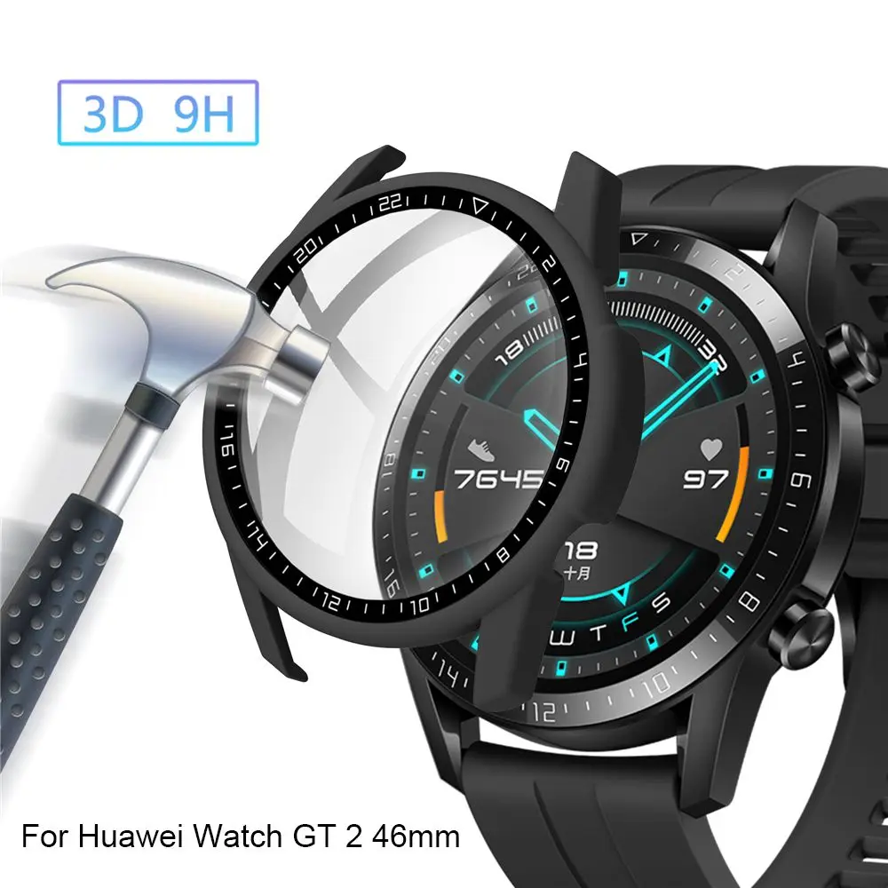 Smart Watch Screen Protectors Watch Screen Protector Watch Screen Protector Case Smart Watch Case Watch Protector Case Tempered Glass Cover For Huawei Watch GT 2 46mm