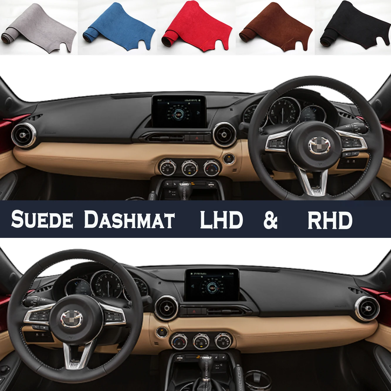 Car Styling Suede Dash Mat Covers Dashmat Dashboard Pad Carpet