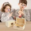 Unfinished Wooden Box DIY Pine Wood Treasure Chest With Locking Clasp Hinged Lid Jewelry Storage Box For Family Friends 2