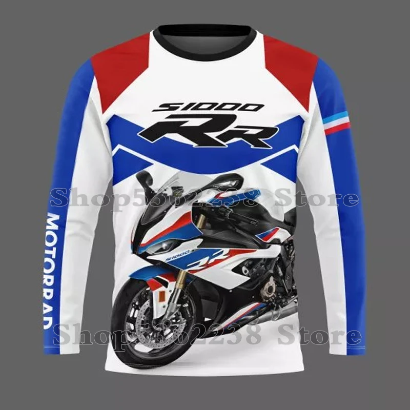 남성용 속건성 자외선 차단 저지, BMW S1000RR 오토바이 Motorrad WorldSBK 레이싱 팀, 모터스포츠 롱 티셔츠, 여름 2023