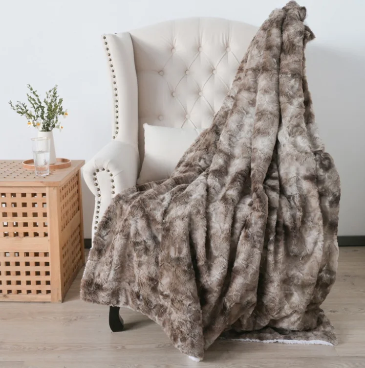 Tie Dye Blanket Thick Double Layer Lamb Wool Brushed Pv Plush_voghion.com