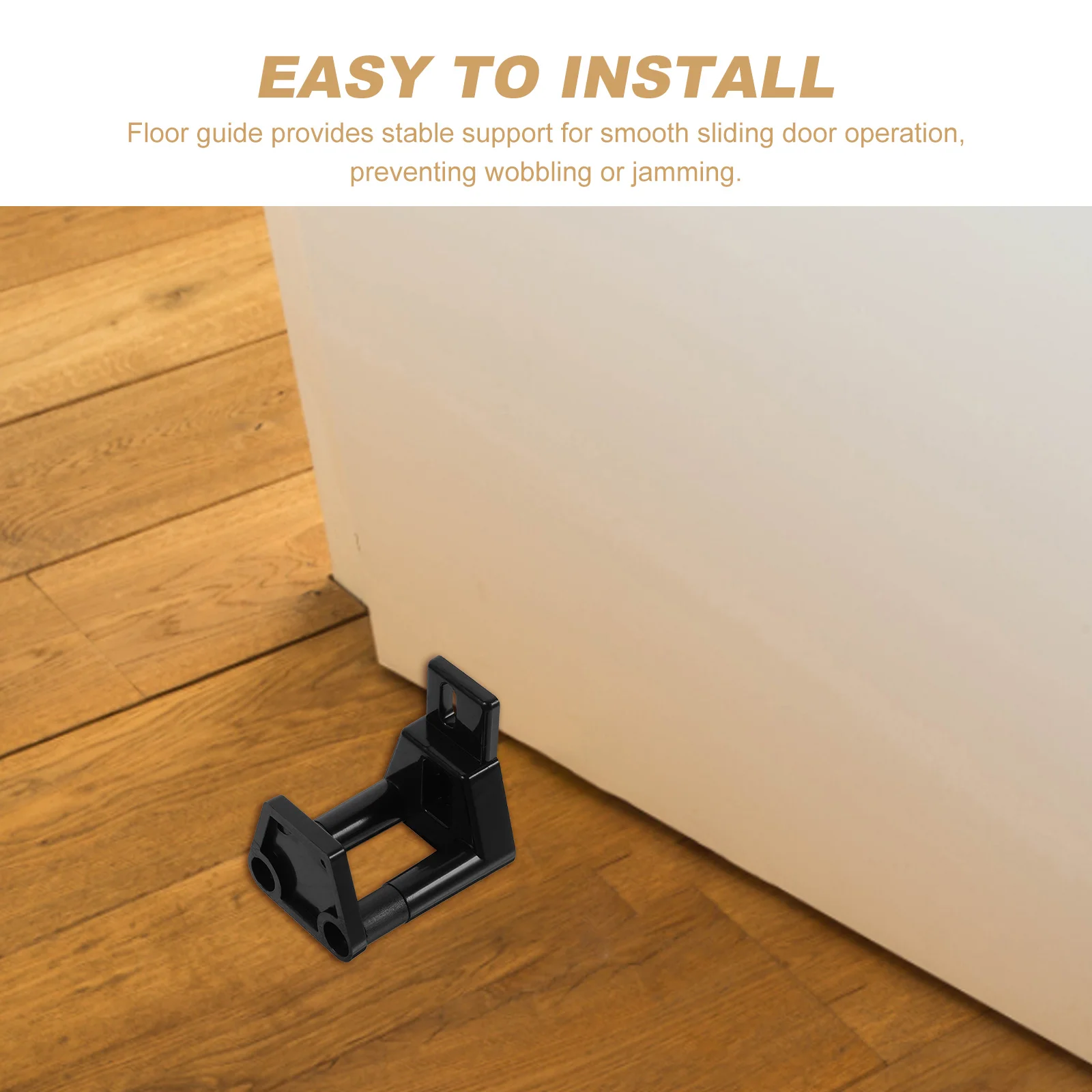 Black Sliding Door Floor Guide Wear Resistant Iron Material Barn Door Bottom Floor Guide Mount Doors