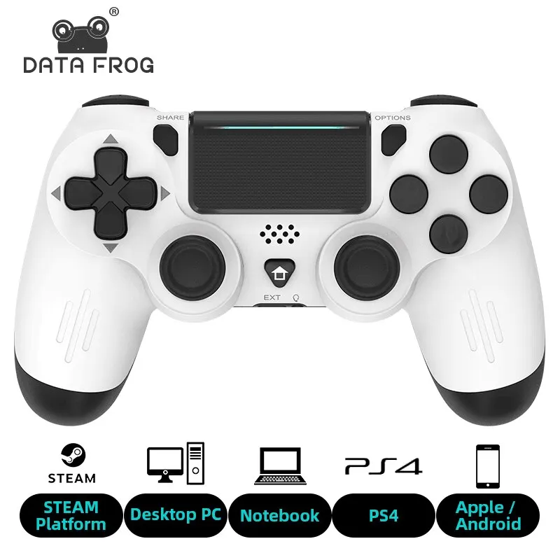 Datový žába bluetooth-compatible hra regulátor pro ps4/slim/pro bezdrátový gamepad pro PC dvojí vibrace joysticku pro ios/android