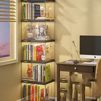 Nordic Living Room Display Cabinet Bookshelf Storage Organizer Modern Design Cabinet With With Lights Home Decor Furniture 5