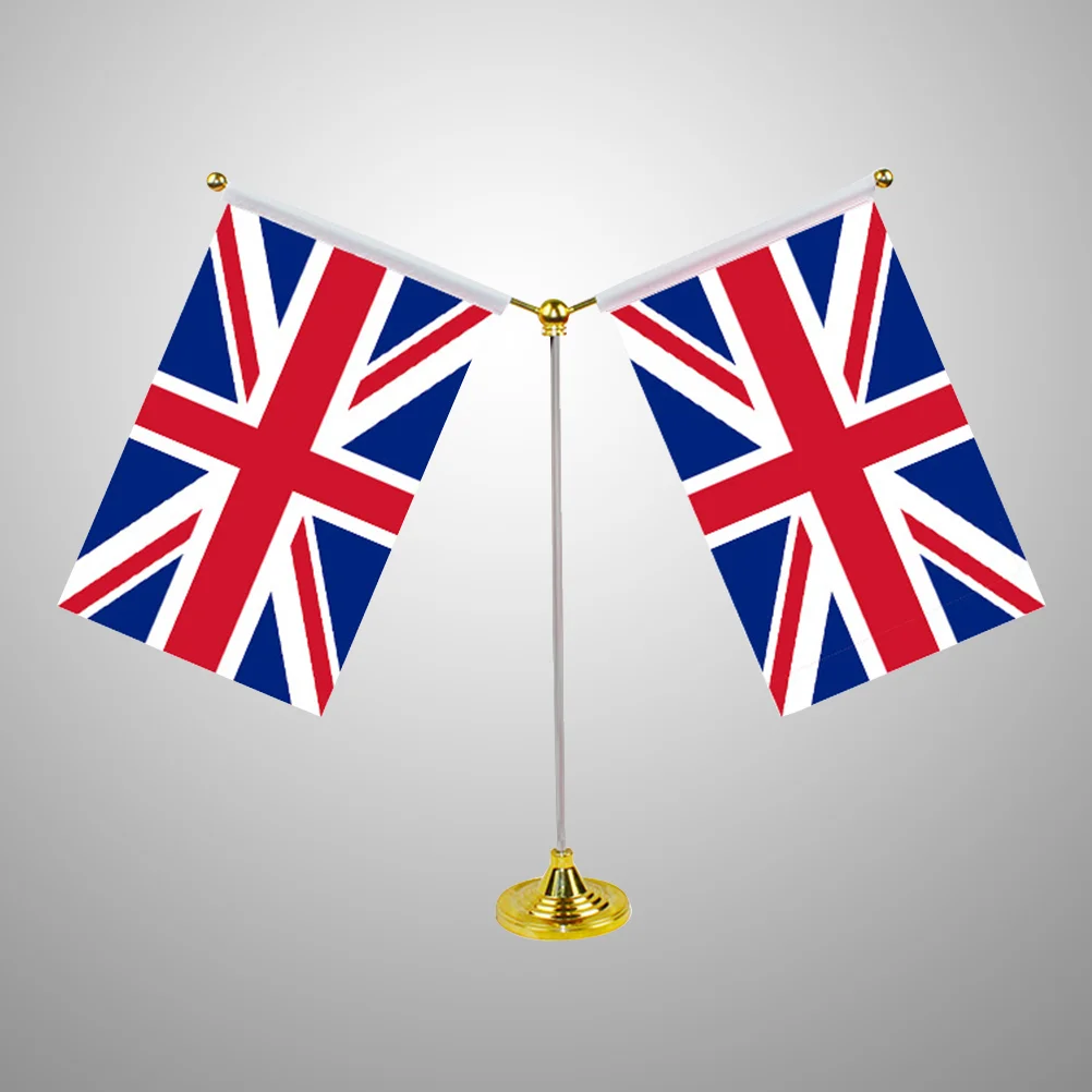 

UK Desktop Table Flags Britain Country Flag Desk Decoration with Base for Party Conferences