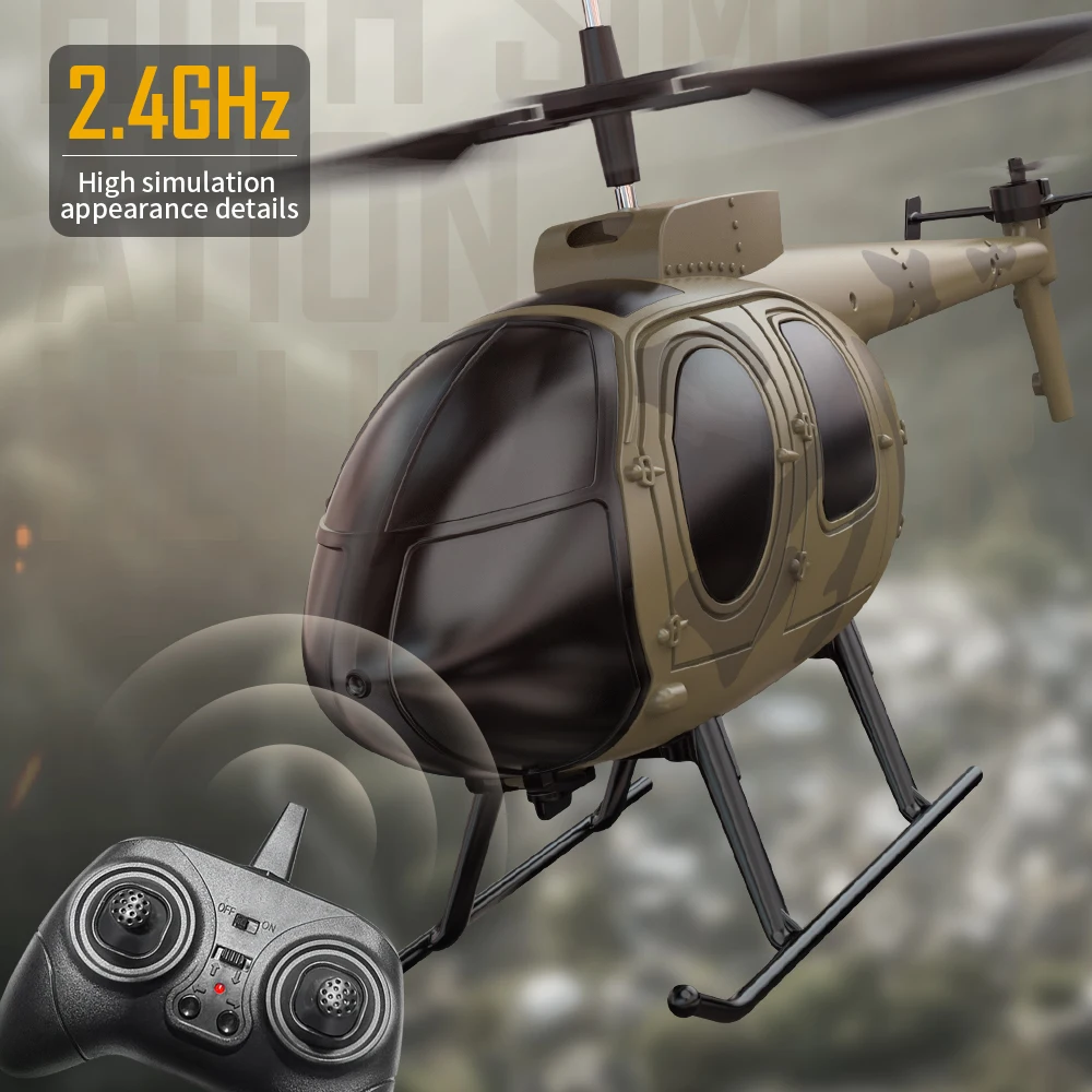 MD500 체중계 RC 헬리콥터, 6 축 자이로 안정화, 쉬운 원 클릭 이륙 및 착륙 리모컨, 항공기 모델 장난감, 남아용 선물
