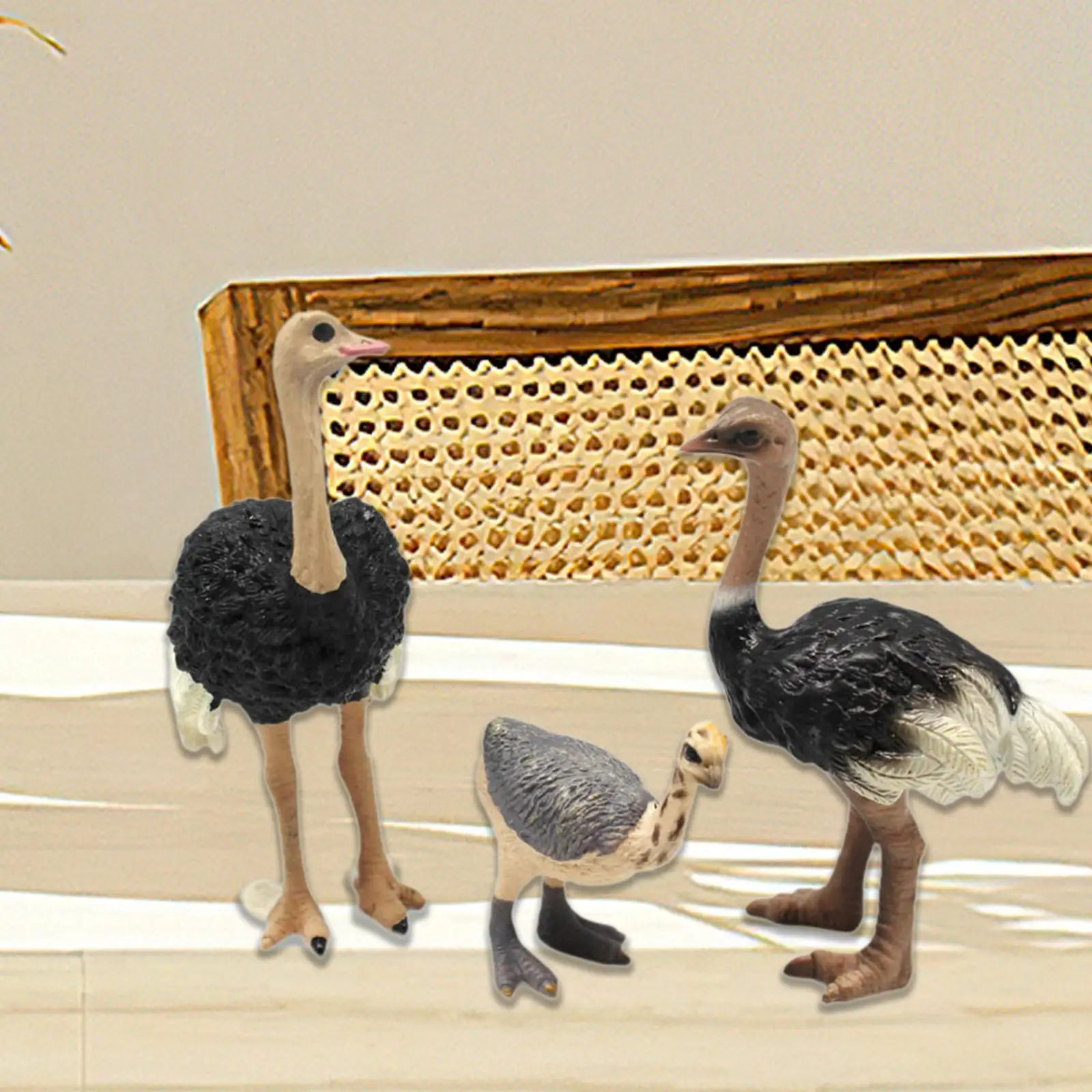 Set of 3 Bird Figurines for Home Decor, Wildlife Models for Table Display