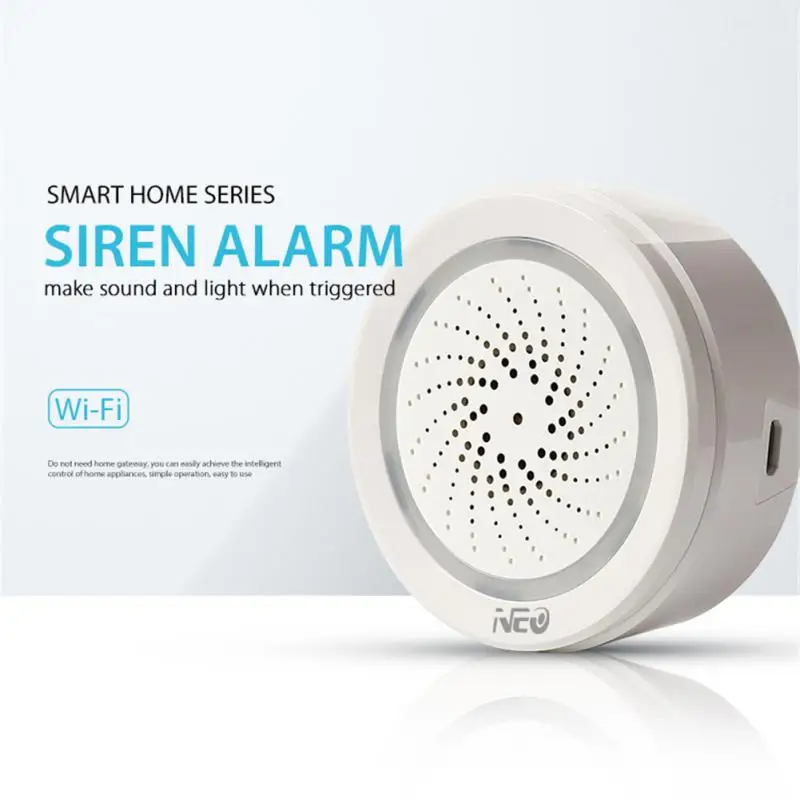 

Neo Smart Siren Alarm Sensor +Temperature Sensor Smart Life App Remote Control Plug And Play Wireless Home Security System