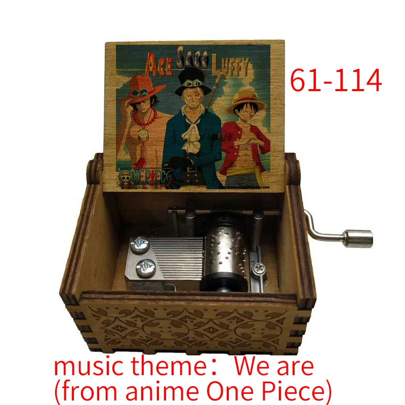 Music Theme We Are Anime Shanks Hancock Zoro Ace Wanted Print Cosplay Anime Fans Gift Wooden Music Box Gift