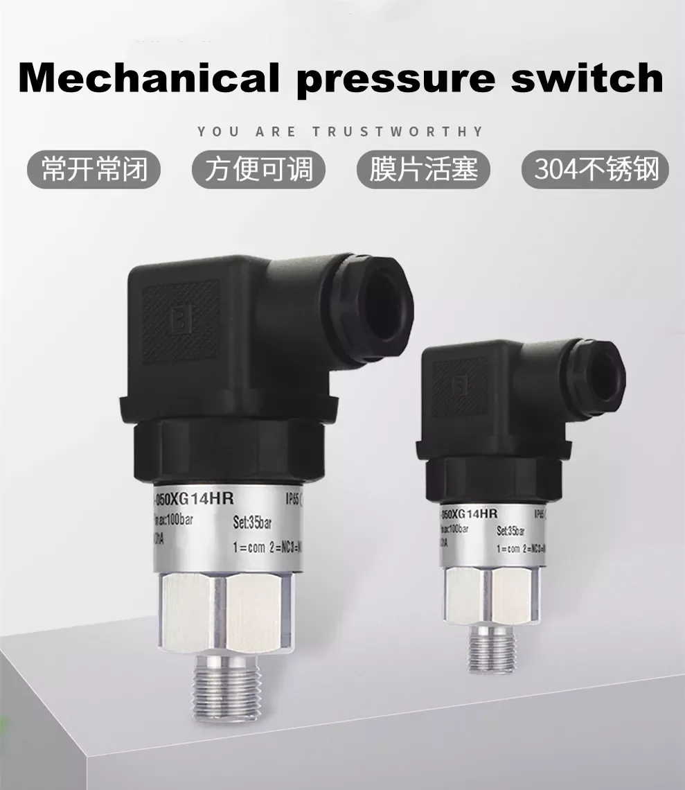 20-200bar 50bar 12bar Mechanical pressure switch piston type stainless steel diaphragm adjustable pressure switch