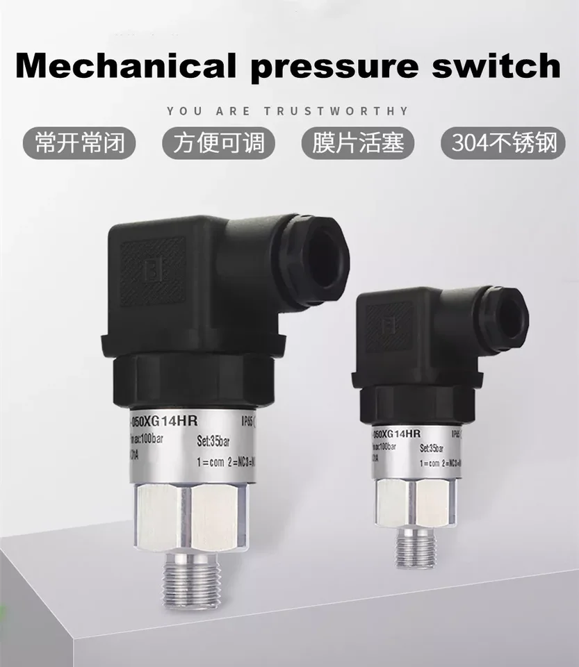 Adjustable Mechanical Pressure Switch/Transmitter - 0-400bar Range, G1/4 Thread, For Hydraulic Systems