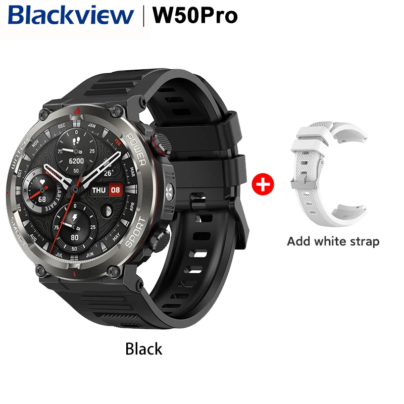 Blackview W50 Pro Rugged Smartwatch with HD Display and Long-Lasting Battery