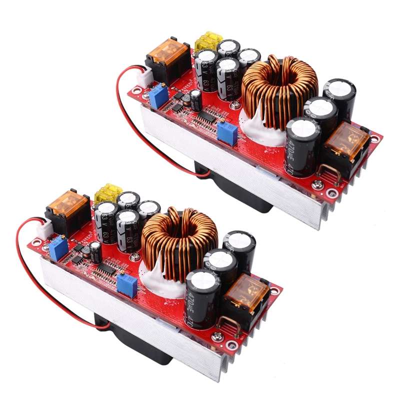 

2X 1800W 40A DC-DC Constant Voltage Constant Current Boost Converter Boosts 10-60V By Fan For 12-90V Boost Power Module