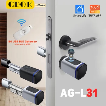 CDOK L31 Tuya Bluetooth smart lock, biometric unlocking, gateway remote unlocking can be added, black/silver 1