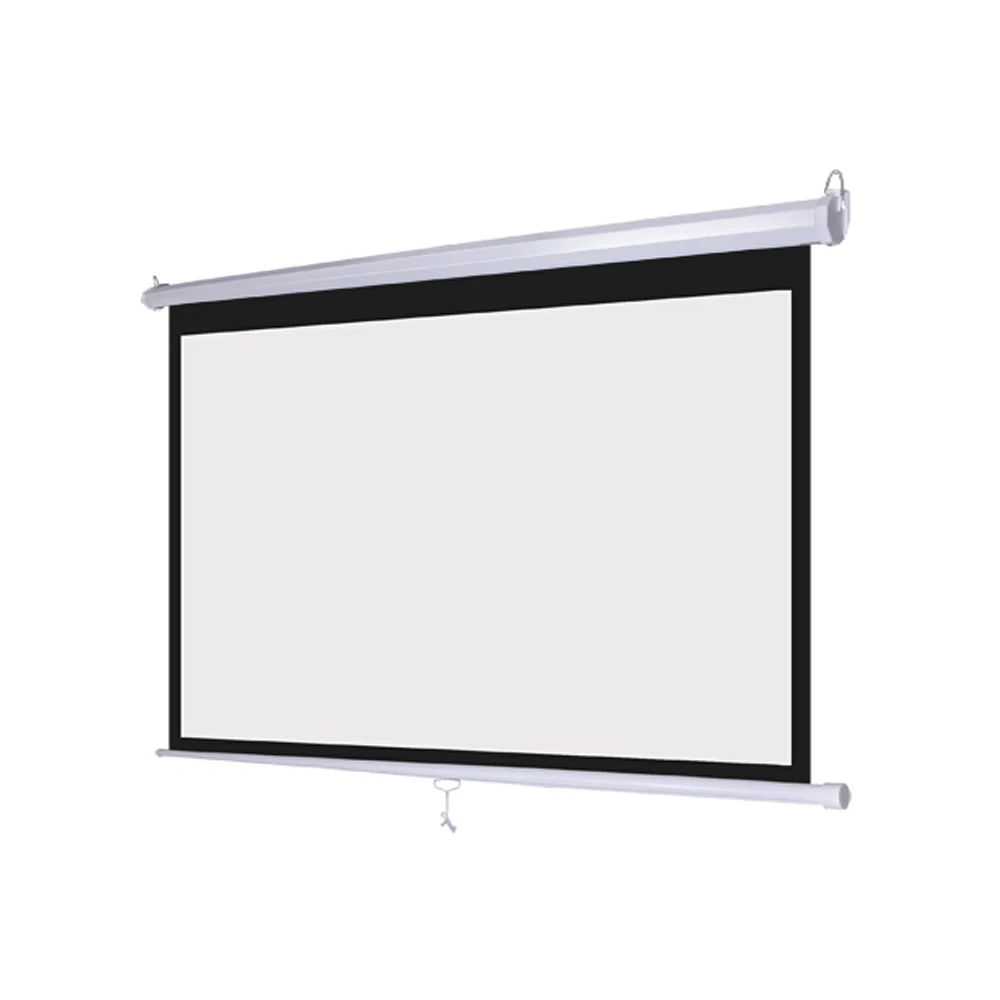 3D High Quality Screen For Home Cinema Indoor Pull Up/pull Down Manual Projection Projector Screen With Front And Rear Fabric 100 120 16 9 best quality fixed frame projector screen pet crystal 3d 4k ust alr projection