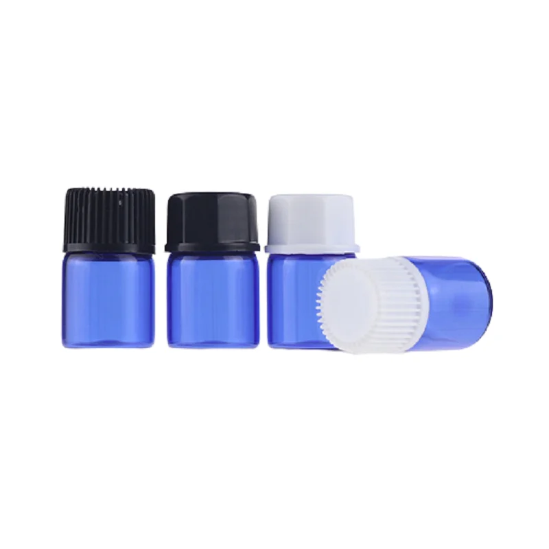 

Empty 2ml Essential Oil Bottle Blue Sample Test Bottle Serum Packaging Small Perfume Oil Vials with Orifice Reducer 100pcs