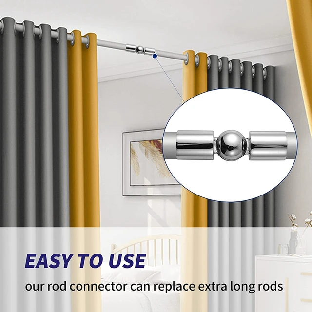 2PCS Curtain Rods Corner Connector, Adjustable Curtain Rod Corner Connector  For 1 Inch Bay Window Curtain Rods - AliExpress