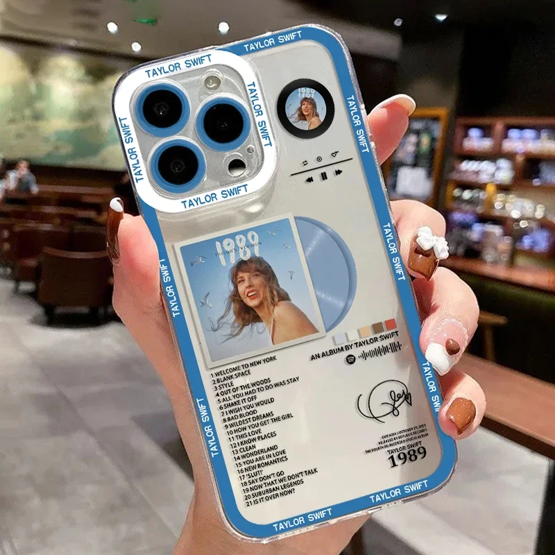 thumbnail image 1 of Funda para teléfono S-Swift Singer T-Taylor para iPhone 16 15 14 13 12 11 Mini Pro Max X XR XSMax 7 8 Plus SE20 Funda transparente, 1 of 5
