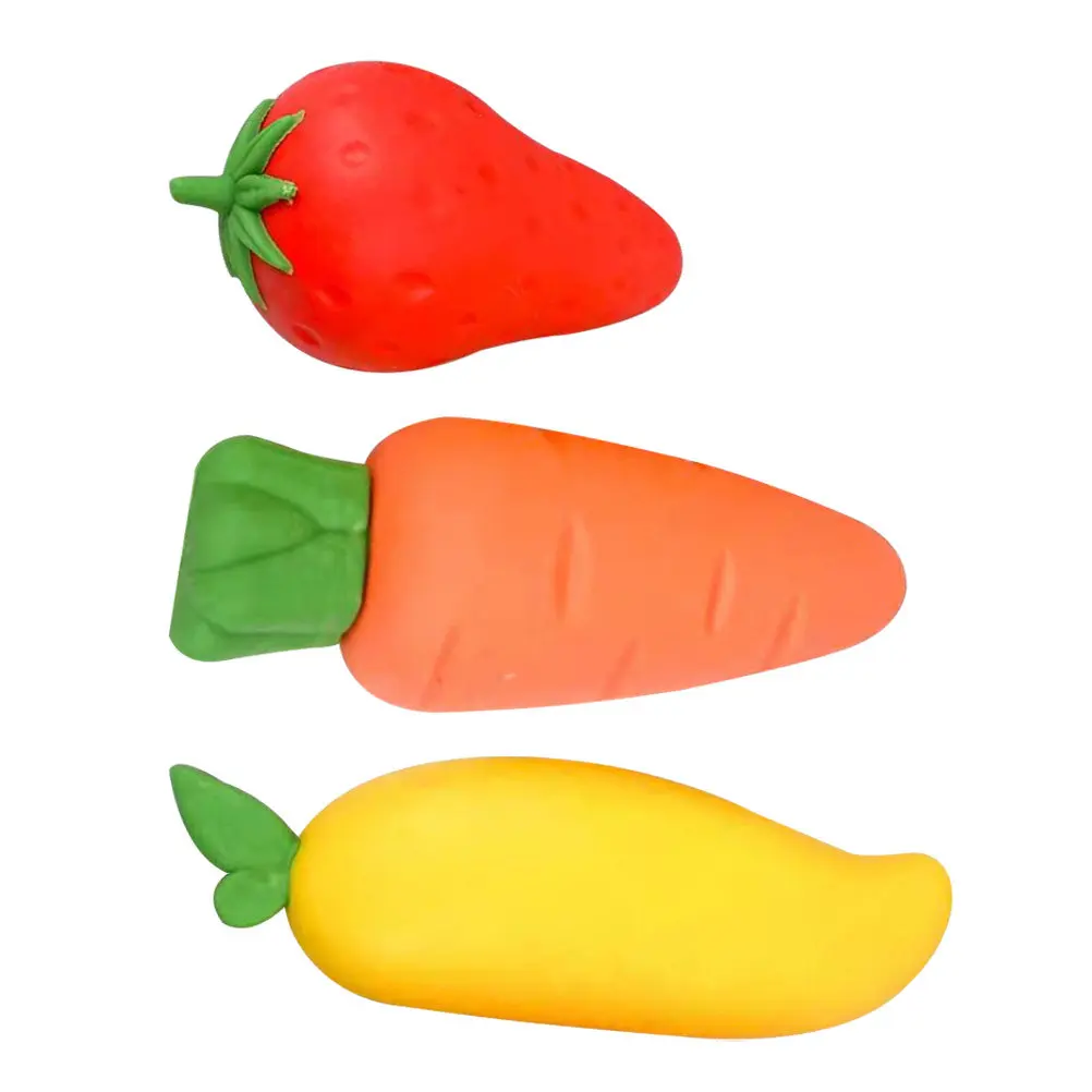 3Pcs 과일 지우개 미니 가정용 다기능 편리한 카와이 연필 지우개 어린이를위한 학생 그림 액세서리