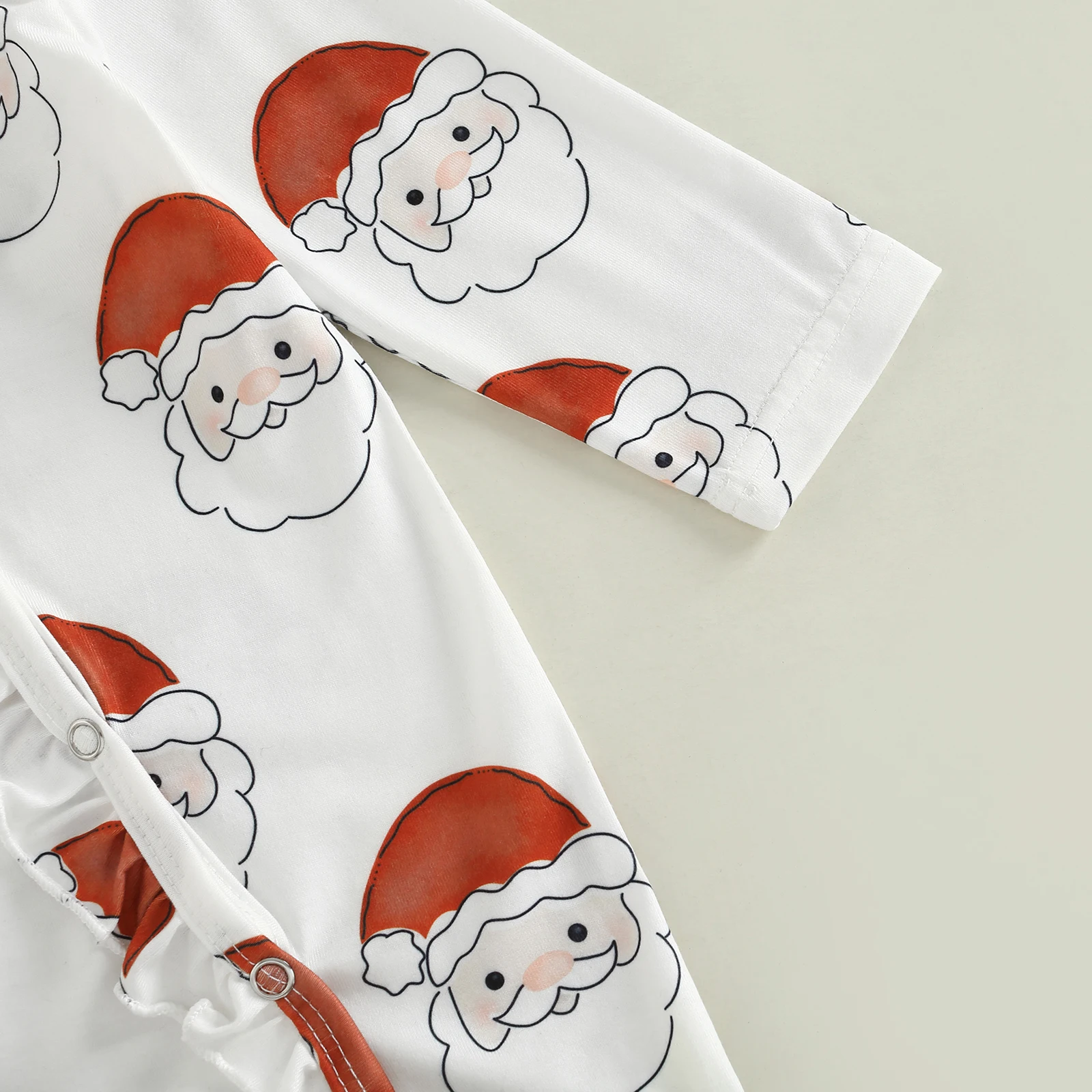 Citgeett Autumn Christmas Newborn Baby Girls Jumpsuits Outfit Printed Long Sleeves Footed Romper and Headband Set