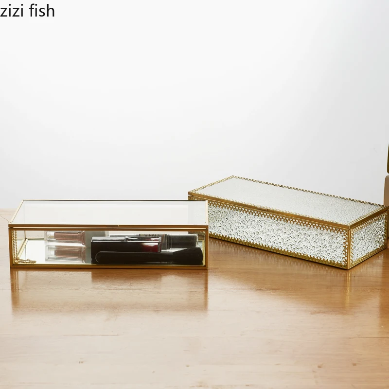 Glass Storage Boxes Cosmetics Jewelry Organizing Boxes Creative Household Phnom Penh Jewellery Beauty Brush Storage Containers 2