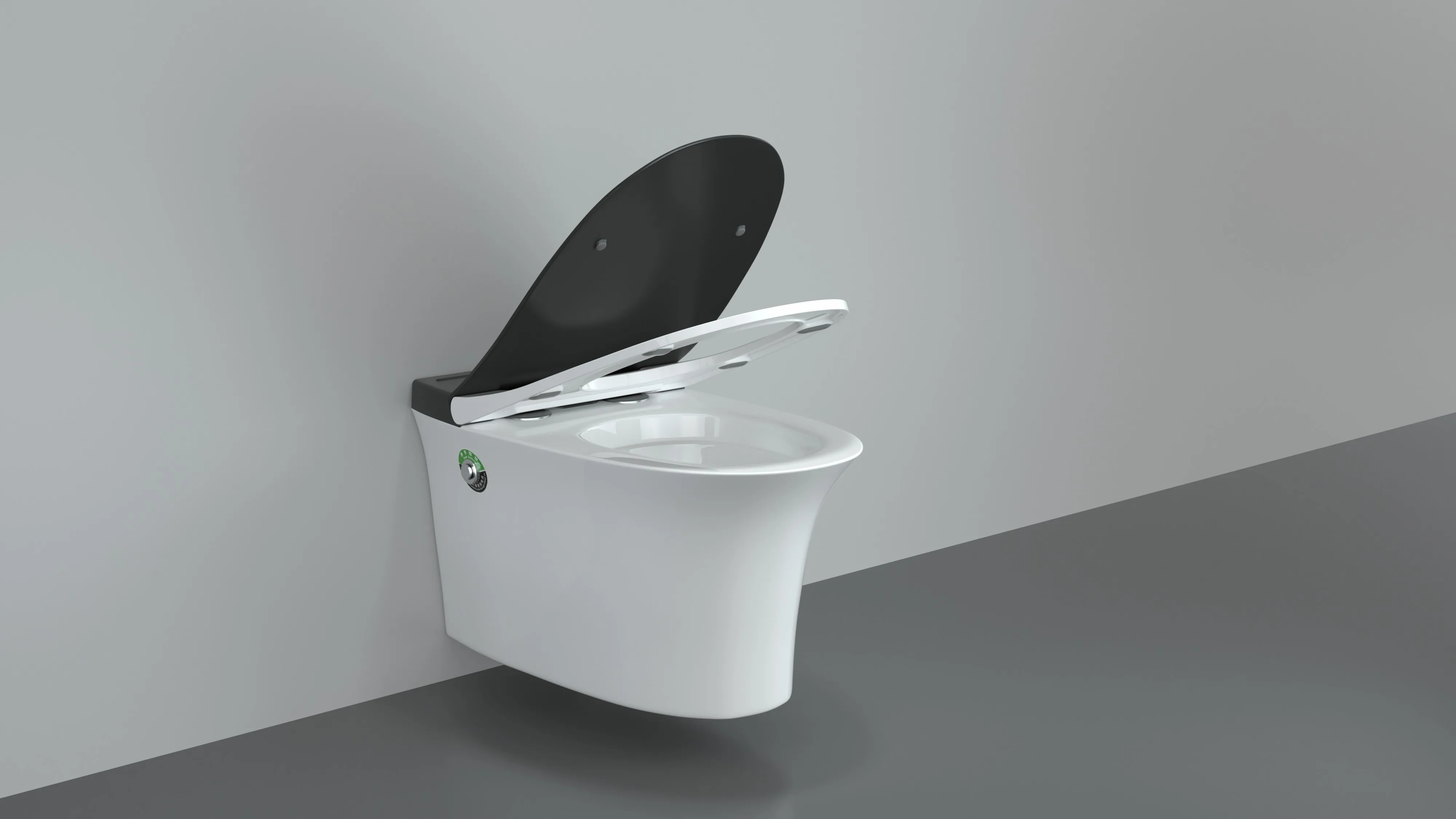 Wall Mounted Toilet No Need to Install Cistern Ceramic Bathroom Wall Hung Wc Black Seat Toilet Bowl Tankless