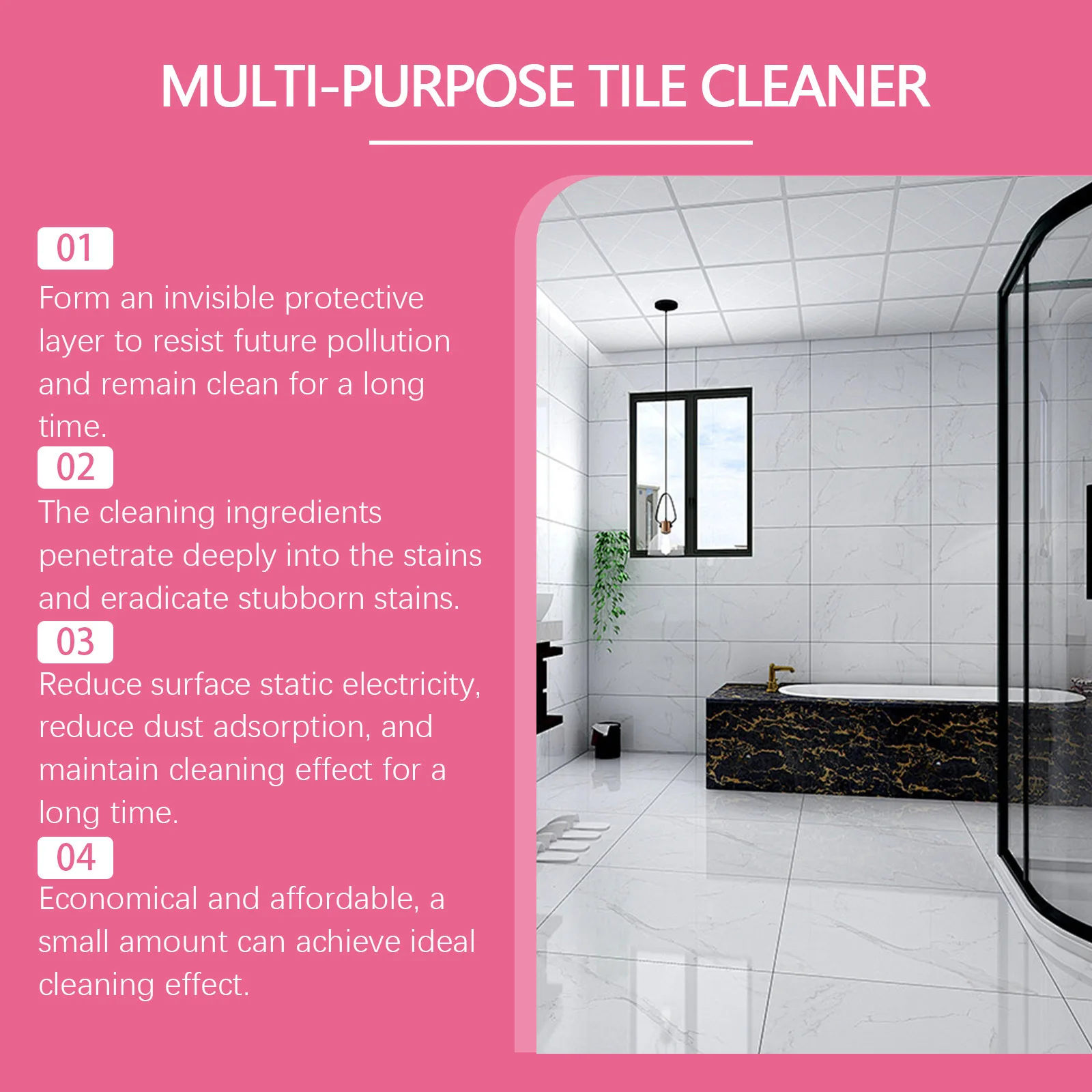 Ceramic Tile Cleaner Floor Cleaner Brightening Polishing Oil Stain Removal Detergent Renovating Mold Remover Tile Cleaning Spray