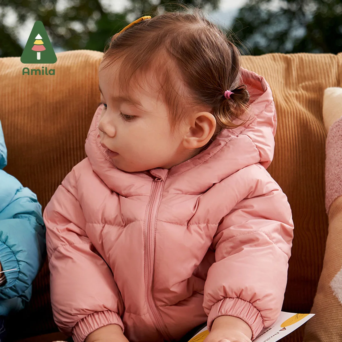 Amila Children's Clothing Girls' Winter New Long Sleeves Cute Multicolor Fashion OuterWear& Down Jackets