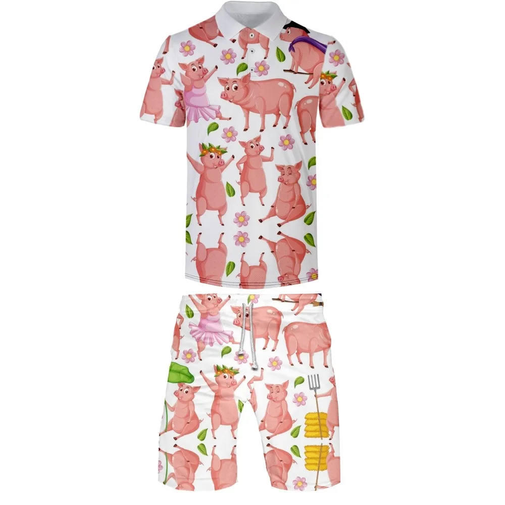 

Новинка 2022, Мужской Повседневный дышащий Топ для гольфа, может быть подогнан под заказ, подходит к модному деловому спортивному костюму поло с анимационной свиньей