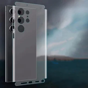Pellicola salvaschermo in idrogel da 2 pezzi per Samsung S25 S24 S23 Ultra, protezione HD trasparente antigraffio senza bolle a copertura totale.