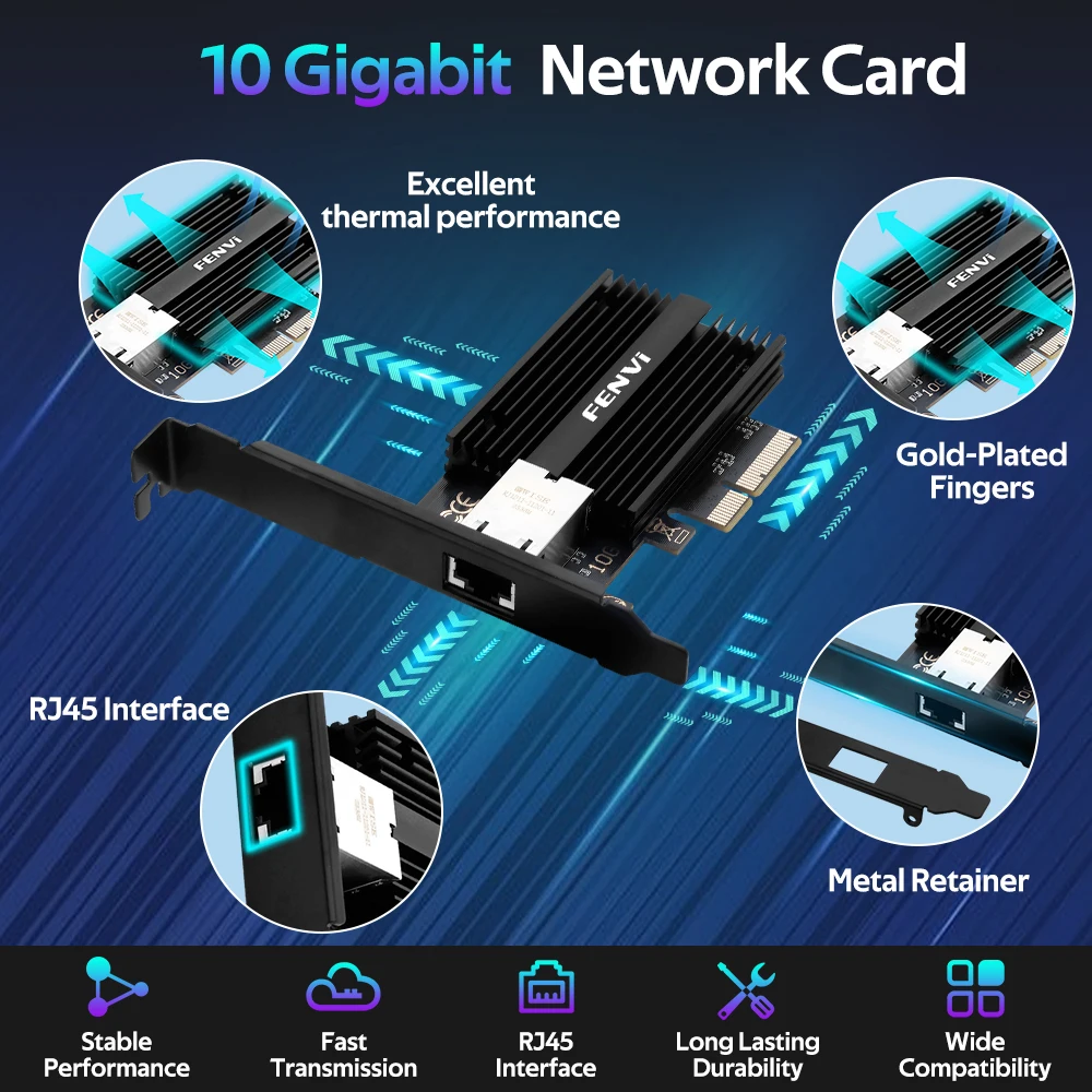 FENVI 10Gbps PCIeネットワークカード LANカード Amazon.com: Fenvi 10Gb Network Card, Marvell AQC113 Chip