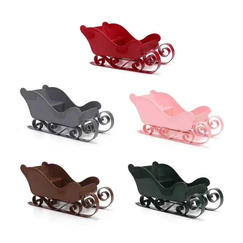 

Mini Sled Ornament Candy Dish Santa Christmas Sleigh Decoration Table Centerpiece XmasSled Ornament Sleigh Basket