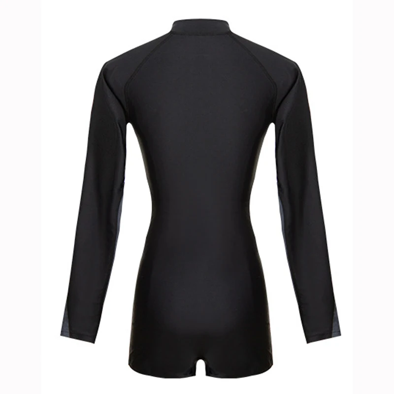 Sports One Piece Swimsuit Long Sleeve Women Swimwear Bathing Suit Rash Guard Surfing wear Swimming Suit Women's Rashguard Black