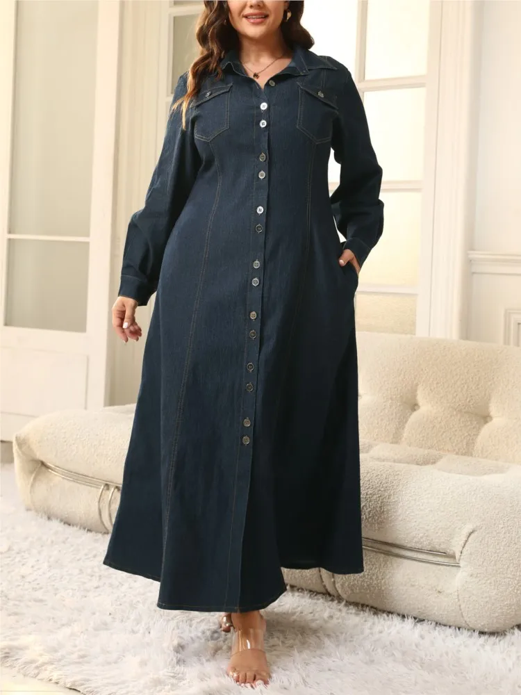Why This Plus Size Denim Dress Is the Only One I Wear All Winter