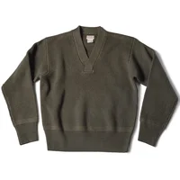 Bronson WWII USAAF Type A-1 Mechanic Sweater Men Heavyweight V-Neck Knit Jumper 1