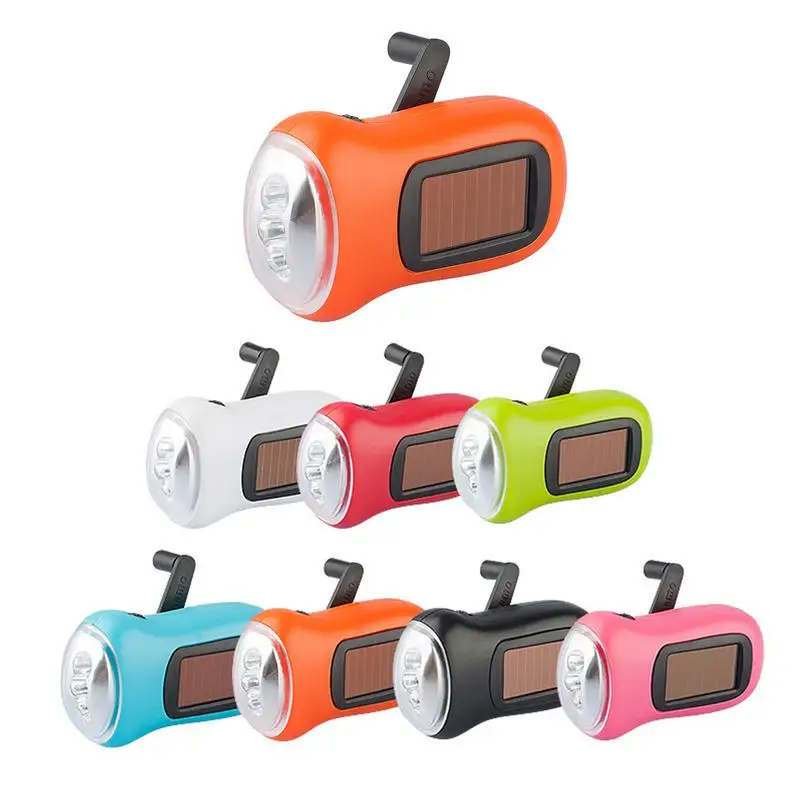 

Solar Hand Crank Flashlight Survival Gear Manual Flashlight LED Self Powered Charging Torch For Camping Outdoor Climbing