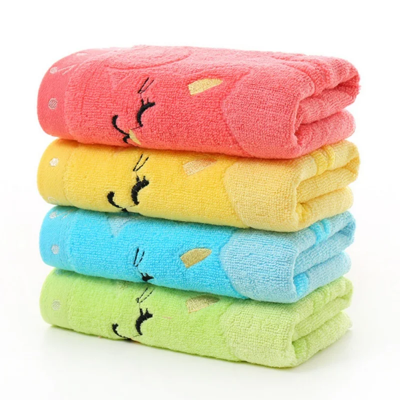 25X50cm New Musical Notes Small Towel Bamboo Fiber Music Cat Soft Towel Children's Jacquard Embroidered Wool Baby Stuff