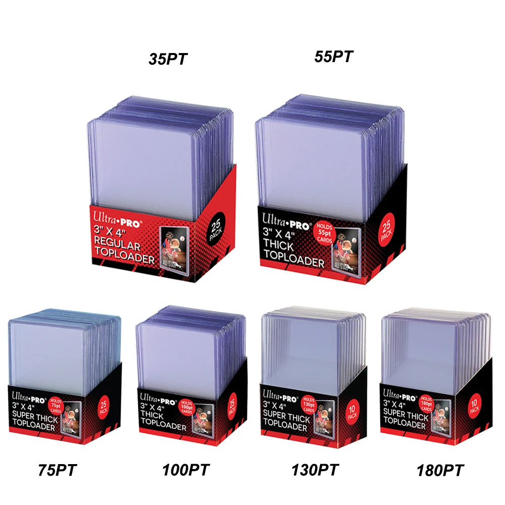 Ультра Pro 35/55/75/100/130/180PT прозрачные обычные погрузчики стандартного размера для всех торговых карт протекторы для бейсбольных карт