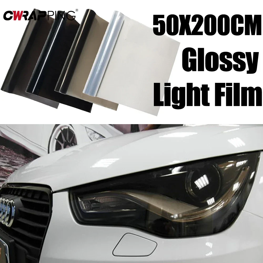 Car Vinyl Film 50cmx200cm Car Headlight Tint Film Smoke Fog Light Vinyl PVC Black Tint Waterproof Car Sticker Accessories