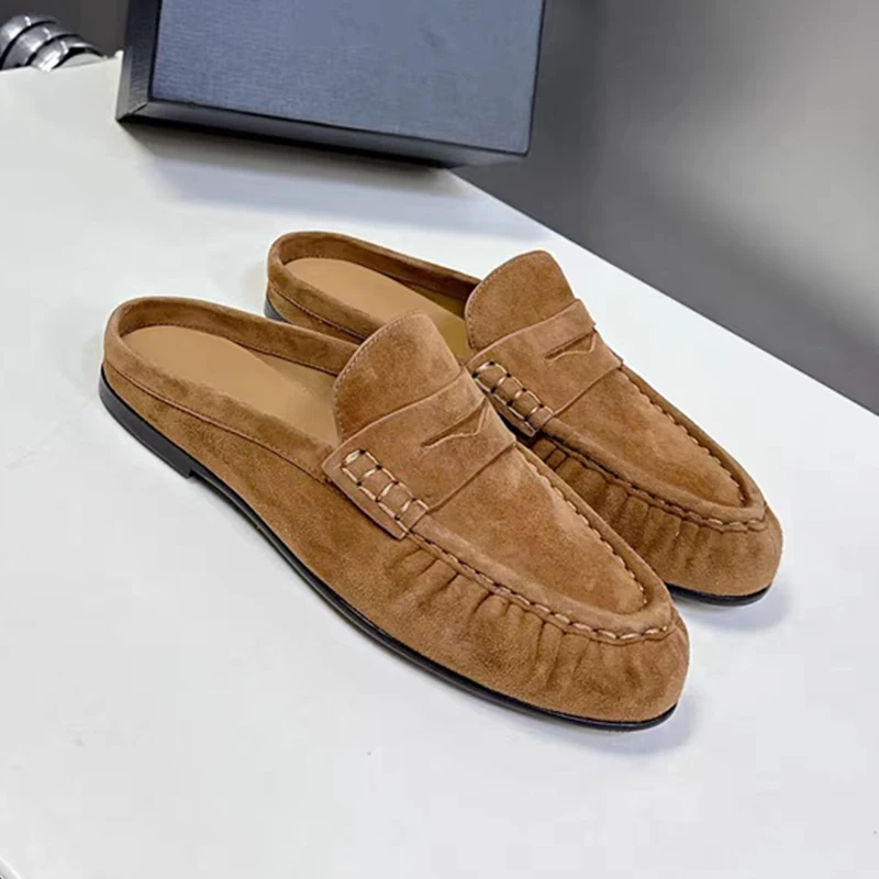 767053-b48700.jpg 2026 New Fashion Classic Women Slippers Top Quality Leather Summer Woman Slides Flats Size 34-40 Casual Loafers Mules Slippers - Image 1