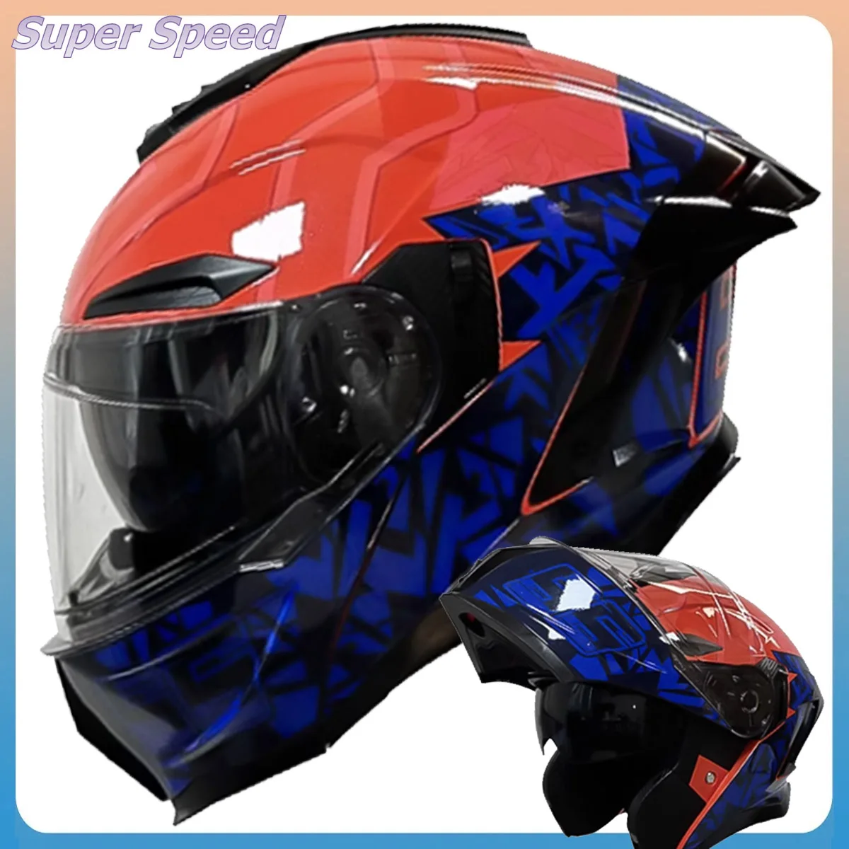 플립 업 오토바이 헬멧, 듀얼 렌즈, 풀 페이스 헬멧, 레이싱 오프로드 Capacete, Casco Motocross DOT 승인