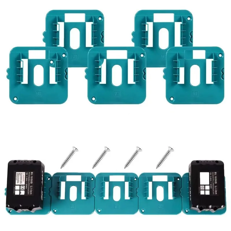 Makita 18V 리튬 이온 배터리 도구 용 5PCS 배터리 홀더 BL1860 BL1850 용 기계 홀더 스토리지 랙 벽 마운트 (배터리 없음)