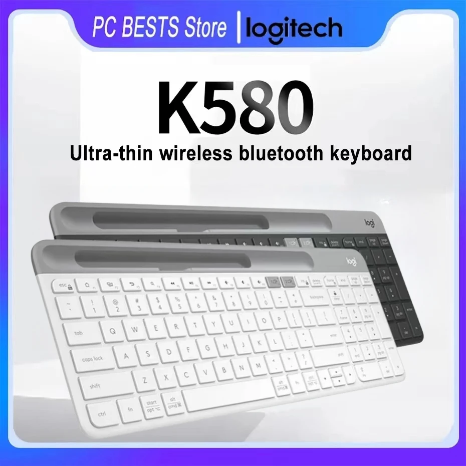 Logitech 100% оригинальная Беспроводная Bluetooth-клавиатура K580 Тихая ультратонкая для телефона планшета компьютера ноутбука офиса легкая