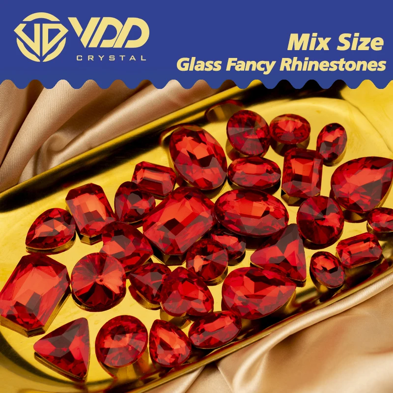 VDD 30/60 Stück Mix-Form Glas Fancy Pointback Strass Kristall Glitzer Glänzende Steine Nail Art Zubehör DIY Handwerk Dekoration – Detail 13