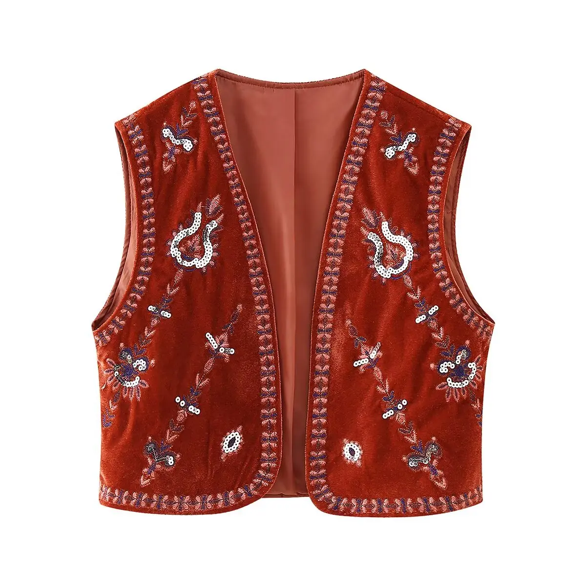 Women Streetwear Casual Waistcoat Top Women Fashion National Style Sleeveless Coat Vest Women Vintage Embroidered Vests