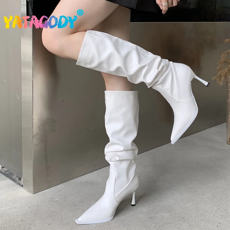 

YATAGODY Size 35-39 Women Knee Boots Sexy Thin High Heels Winter Shoes Woman Trend 2023 Pointed Toe Long Boots Elegant Women