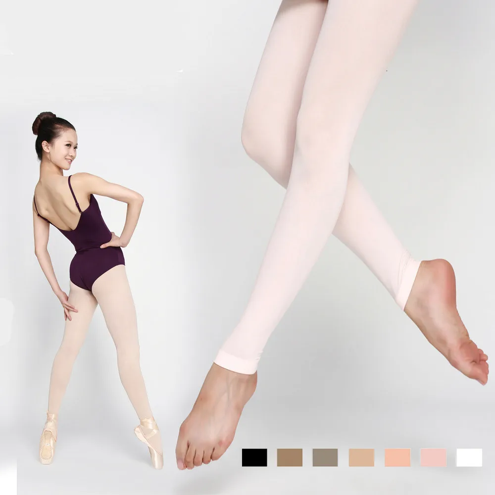 Adult Soft Elastic Collant Women Ballet Footless Daily Tights W