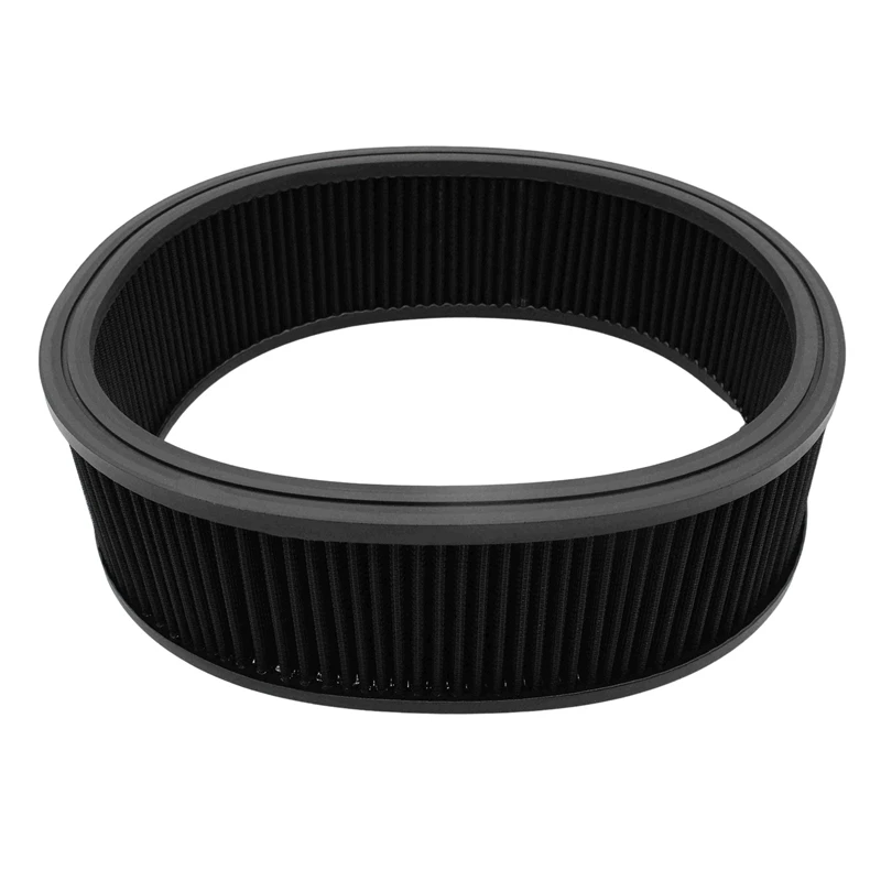 1 Stuk Luchtreiniger Elementen Vervanging Filter 14Inch Bij 4Inch Hoge Stroom Ronde Luchtfilters Auto Accessoires Wasbaar Zwart